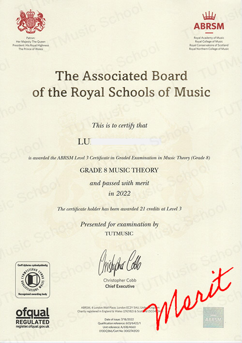 2022 8級樂理考試Merit
