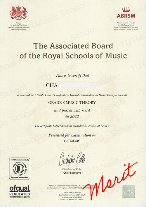 2022 8級樂理考試Merit