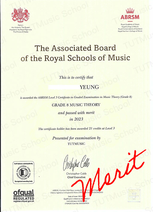 2023 8級樂理考試Merit Student Yeung